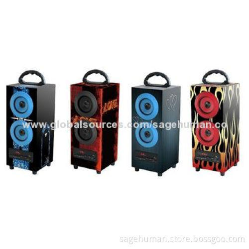 Passive 2.1-channel Portable Speaker with Subwoofer, Supports USB/SD Card and Rechargeable Battery